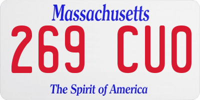 MA license plate 269CU0