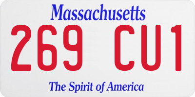 MA license plate 269CU1
