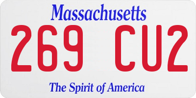 MA license plate 269CU2