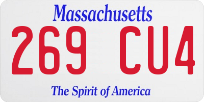 MA license plate 269CU4