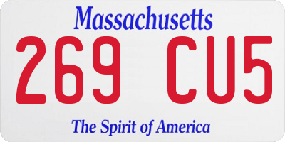 MA license plate 269CU5