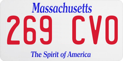 MA license plate 269CV0