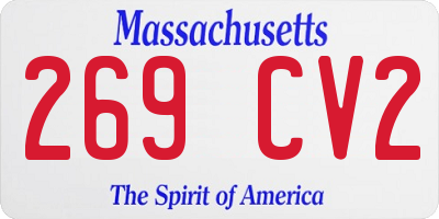 MA license plate 269CV2