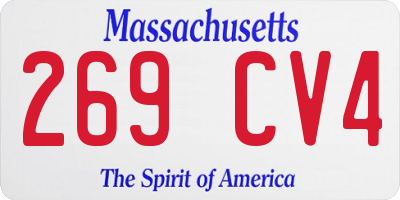 MA license plate 269CV4