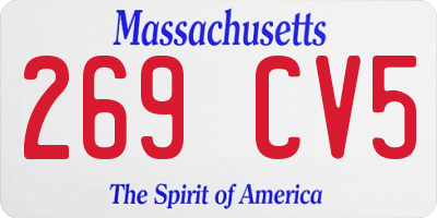 MA license plate 269CV5