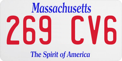 MA license plate 269CV6