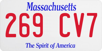 MA license plate 269CV7
