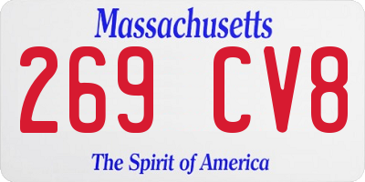 MA license plate 269CV8
