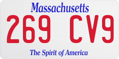 MA license plate 269CV9