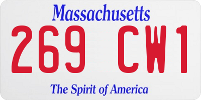 MA license plate 269CW1