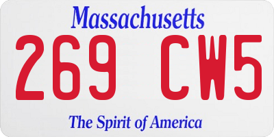 MA license plate 269CW5