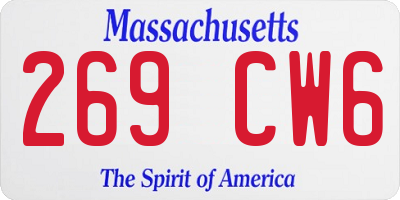 MA license plate 269CW6