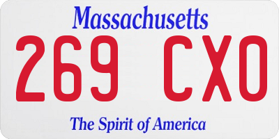MA license plate 269CX0