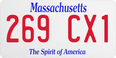 MA license plate 269CX1