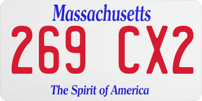 MA license plate 269CX2