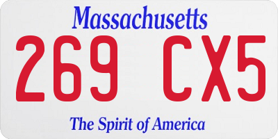 MA license plate 269CX5