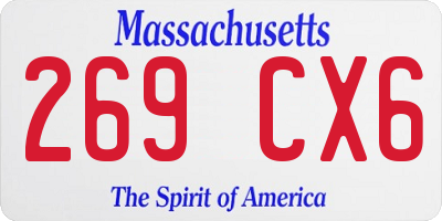 MA license plate 269CX6