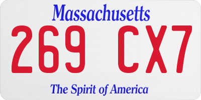 MA license plate 269CX7