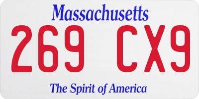 MA license plate 269CX9