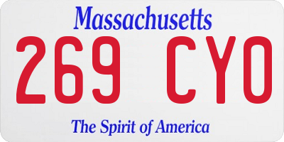 MA license plate 269CY0