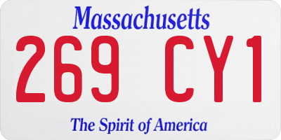 MA license plate 269CY1