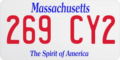 MA license plate 269CY2