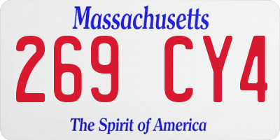 MA license plate 269CY4