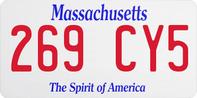 MA license plate 269CY5