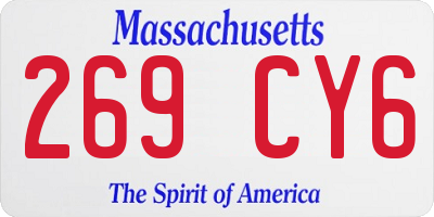 MA license plate 269CY6