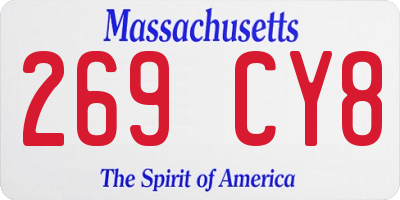 MA license plate 269CY8