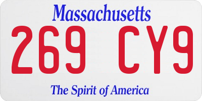 MA license plate 269CY9