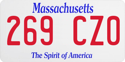 MA license plate 269CZ0