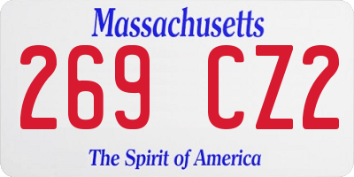 MA license plate 269CZ2