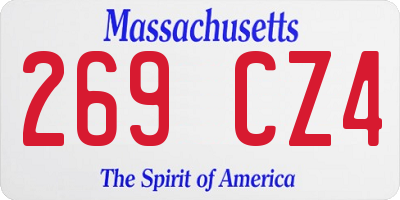 MA license plate 269CZ4