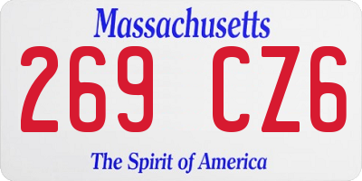 MA license plate 269CZ6