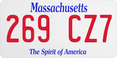 MA license plate 269CZ7
