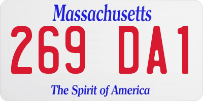 MA license plate 269DA1