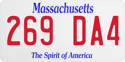 MA license plate 269DA4