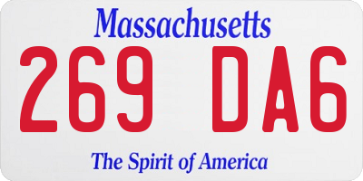MA license plate 269DA6