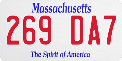 MA license plate 269DA7