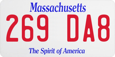 MA license plate 269DA8