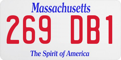 MA license plate 269DB1