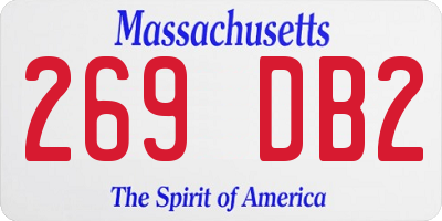 MA license plate 269DB2