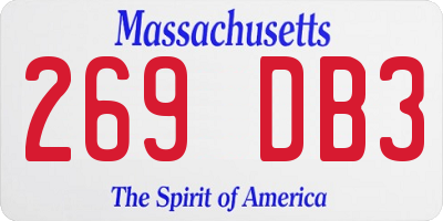 MA license plate 269DB3