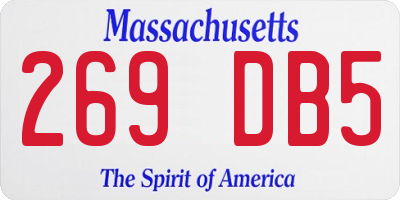 MA license plate 269DB5