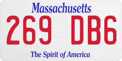 MA license plate 269DB6