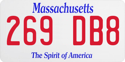 MA license plate 269DB8