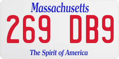MA license plate 269DB9