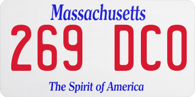 MA license plate 269DC0