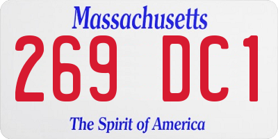 MA license plate 269DC1